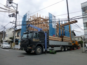 材木が着いたど！　　上棟景色　②