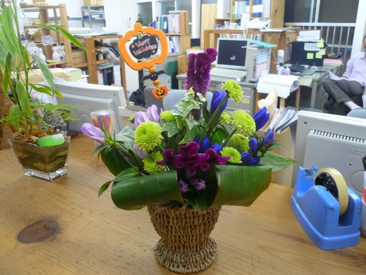 ハロウィンのフラワーアレンジ