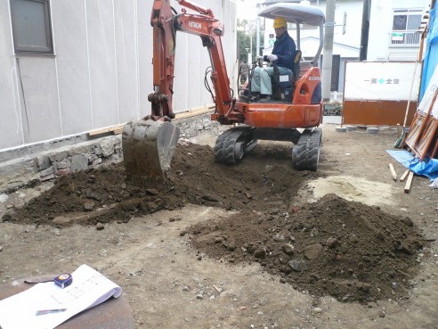 福原宮遺跡の試掘です