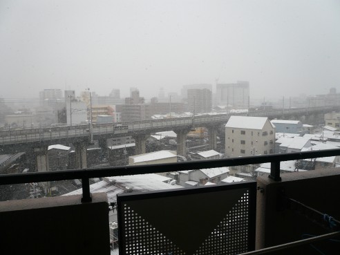 淀川区に雪だるま