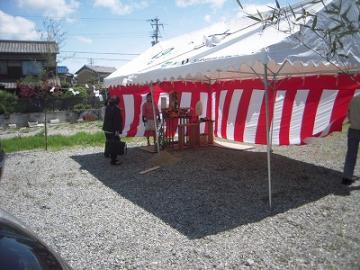台風一過の地鎮祭